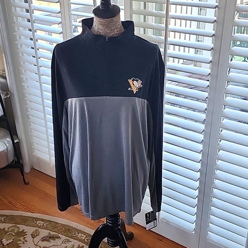 Pittsburgh Penguins Fanatics Men's Pull Over Zip-Up Shirt - Size XL